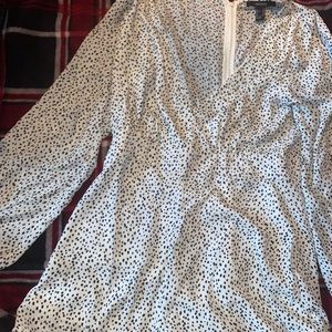 Forever 21 Poka Dot V-Line Romper